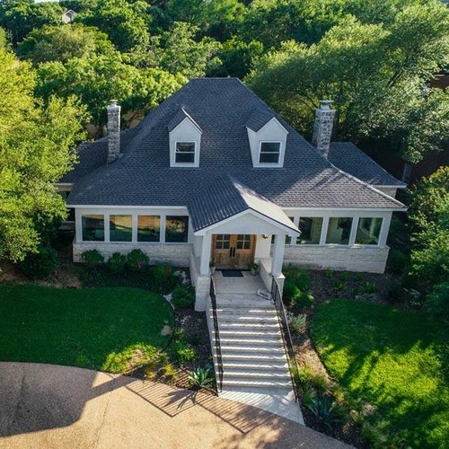 view from above of a shingle roof