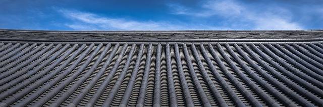 tile roof and a blue sky